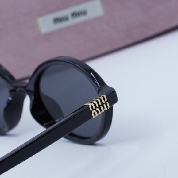 Miu Miu MU04ZS 1AB5S0 Oval Women Sunglasses - Black/Grey main image 6